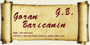 Goran Baričanin vizit kartica